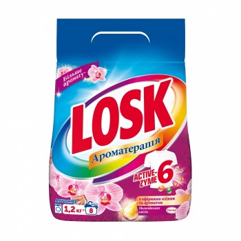 Стиральный порошок Losk автомат с эфирными маслами и ароматом Малазийских цветов 1,2 кг (9000101412796)