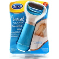 Электрическая роликовая пилка для ног  SCHOLL Velvet smooth голубая