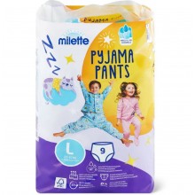 Подгузники-трусики Milette Pyjama Pants L (27-57 кг) 9 шт (7613312329214)