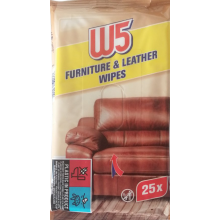 Влажные салфетки W5 для ухода за кожей и пластиком 25 шт (20836214)