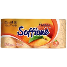 Туалетний папір Soffione Premio персик 3 шари 8 рулонів (4820003836064)