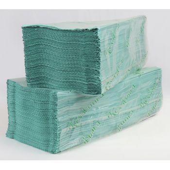Бумажные полотенца листовые Кохавинка V-укладка макулатурные зеленые 23 х 25 см (4820032450323)