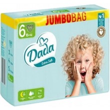 Подгузники детские DADA Extra Soft (6) 16+кг Jumbo Bag 66 шт (5903933668369)