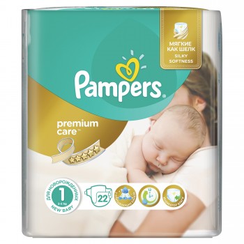 Підгузники Pampers Premium Care Newborn 1 (Для новонароджених) 2-5 кг, 22 підгузника (4015400687696)