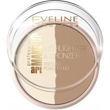Компактная пудра для лица Eveline Highlighter & Bronzing Art Professional Make-up № 57 Glam Dark (5901761941012)