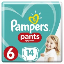 Подгузники-трусики Pampers Pants Размер 6 (Extra Large) 15+ кг, 14 подгузника