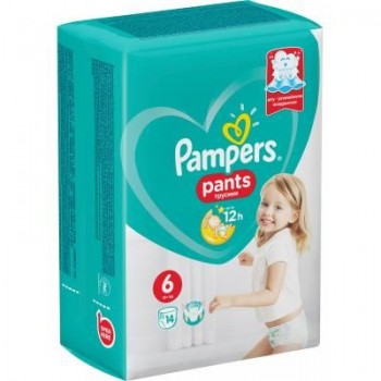 Подгузники-трусики Pampers Pants Размер 6 (Extra Large) 15+ кг, 14 подгузника