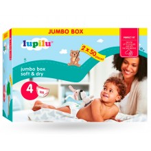 Подгузники Lupilu Soft&Dry Jumbo Box 4 (8-16 кг) 100 шт (20112585)
