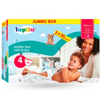 Підгузки Lupilu Soft&Dry Jumbo Box 4 (8-16 кг) 100 шт (20112585)