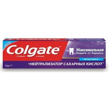Зубна паста Colgate Максимальний захист від карієсу нейтралізатор цукрових кислот 75 мл (8693495044554)