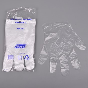Перчатки одноразовые полиэтиленовые Plast 100 шт/уп (5907501771079)
