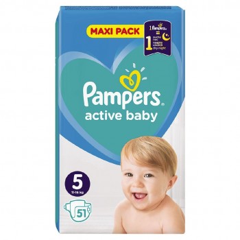 Подгузники Pampers Active Baby Размер 5 (Junior) 11-16 кг, 51 подгузника (8001090951137)