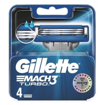 Сменные картриджи для бритья Gillette Mach 3 Turbo 4 шт (7702018263813)