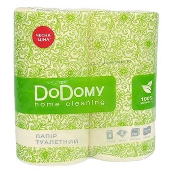 Туалетная бумага двухшаровая DoDomy белая 4 рулона (4820164151808)