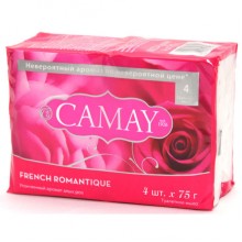 Мило туалетне Camay French Romantique Аромат червоних троянд 4х75 г (6221155023599)