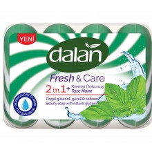 Мыло туалетное Dalan Fresh & Care Свежая мята экопак 4x90г (8690529522521)