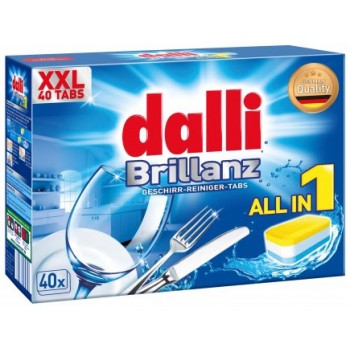 Таблетки для посудомоечных машин Dalli Brillanz All in 1 40 шт (цена за 1шт) (4012400528721)