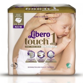 Підгузки дитячі Libero Touch 1 2-5 кг 22 шт (7322540887068)