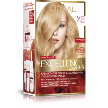 Краска для волос L'oreal Excellence 9.32 сенсационный блонд